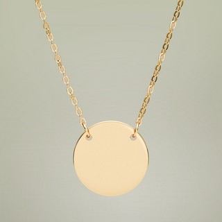 Engravable Circle Necklace — detailed pendant view