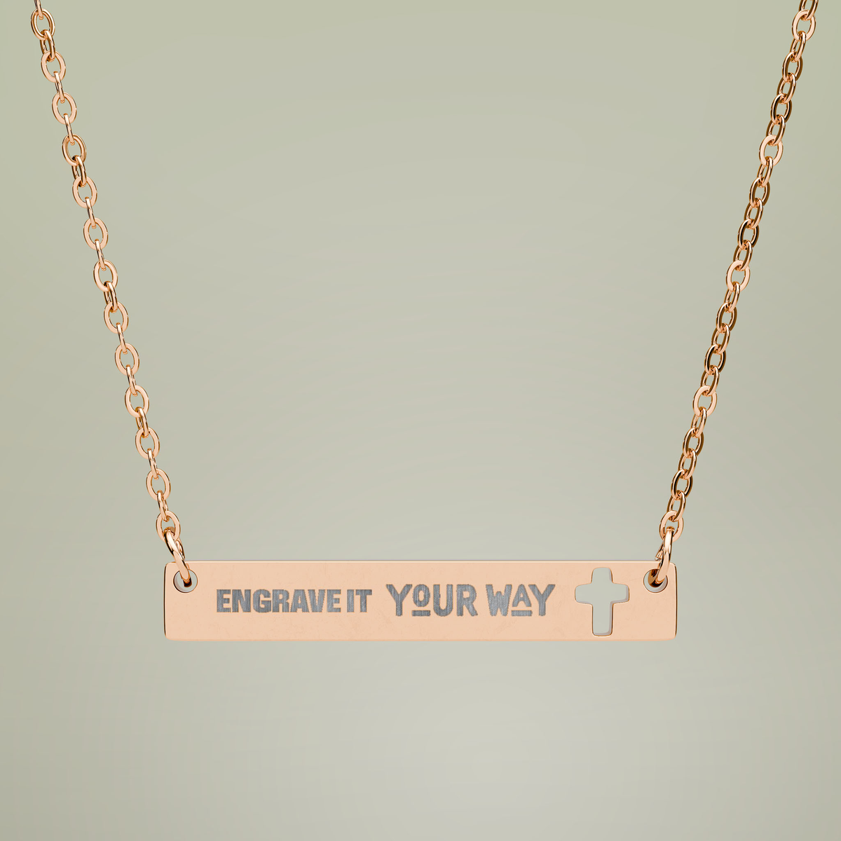 Cutout Cross Bar Necklace — alternate product view