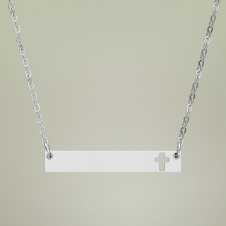 Cutout Cross Bar Necklace — alternate angle