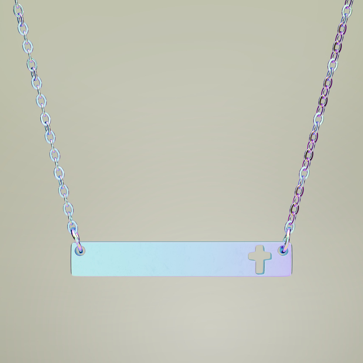 Cutout Cross Bar Necklace — close product view