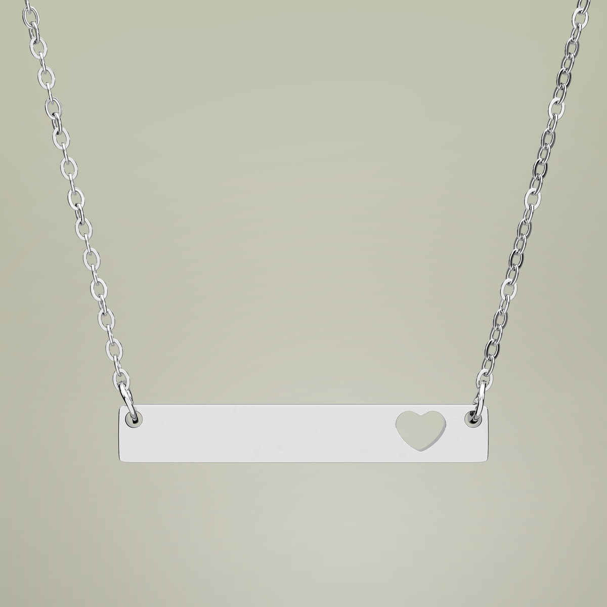 Engravable Cutout Heart Bar Necklace — alternate angle