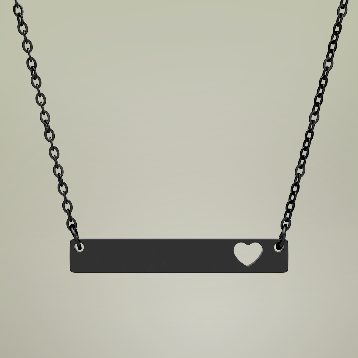 Engravable Cutout Heart Bar Necklace — additional product view