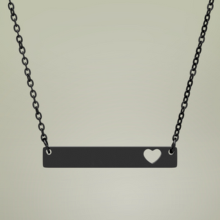 Engravable Cutout Heart Bar Necklace — additional product view