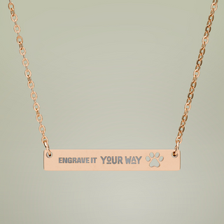 Engravable Paw Bar Necklace — alternate product view