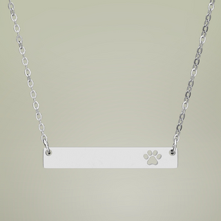 Engravable Paw Bar Necklace — alternate angle