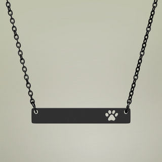 Engravable Paw Bar Necklace — additional product view