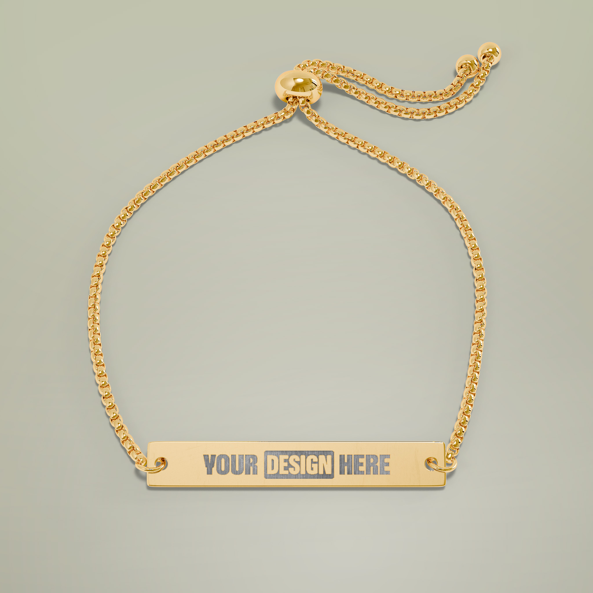 Engravable Adjustable Flat Bar Bracelet — alternate product view