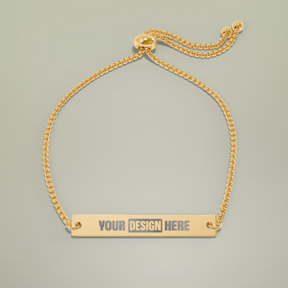 Engravable Adjustable Flat Bar Bracelet — alternate product view