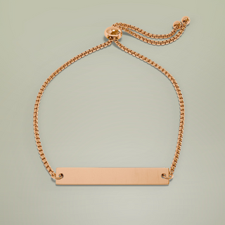 Engravable Adjustable Flat Bar Bracelet — alternate angle