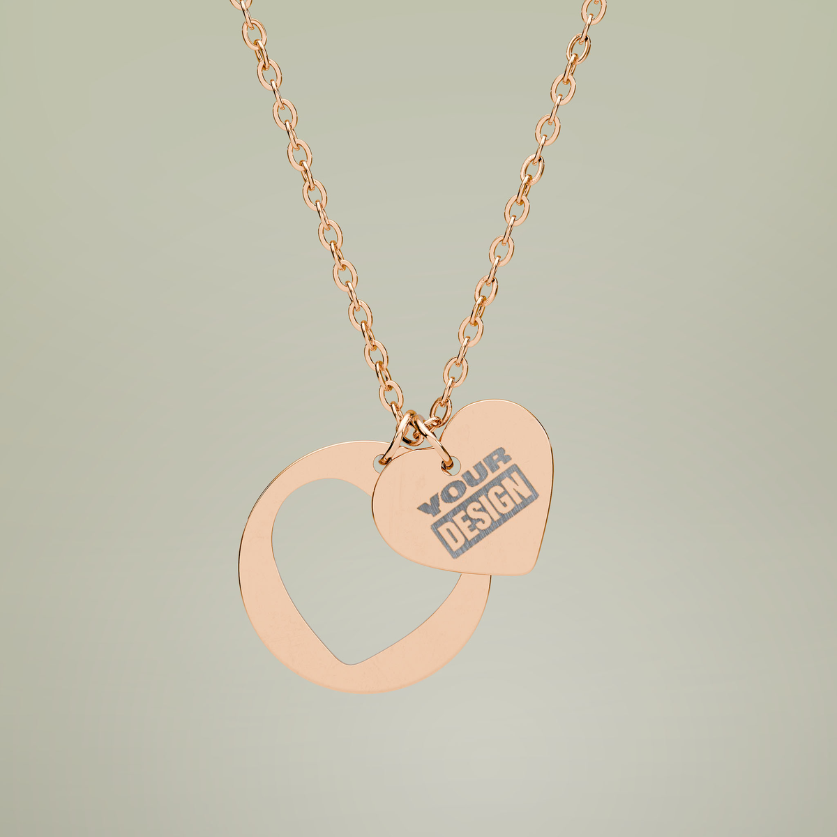 Personalized Heart Cutout Necklace — alternate product view