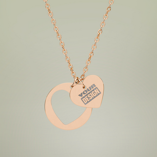 Personalized Heart Cutout Necklace — alternate product view