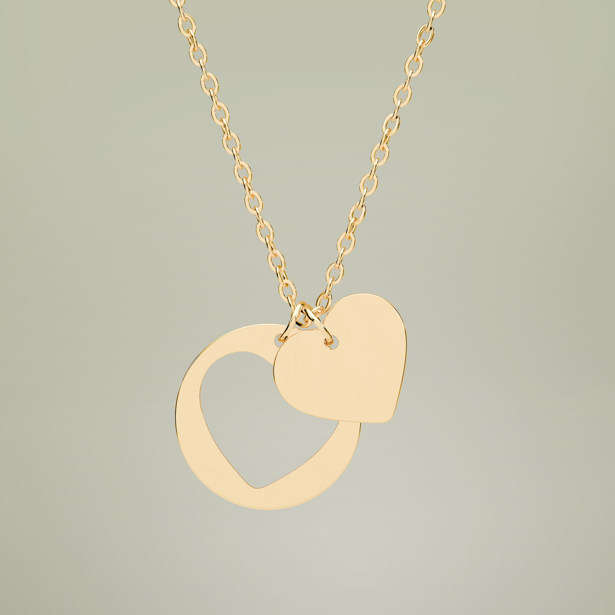 Personalized Heart Cutout Necklace — detailed pendant view