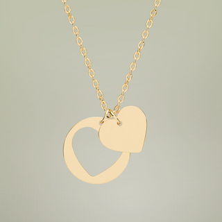 Personalized Heart Cutout Necklace — detailed pendant view