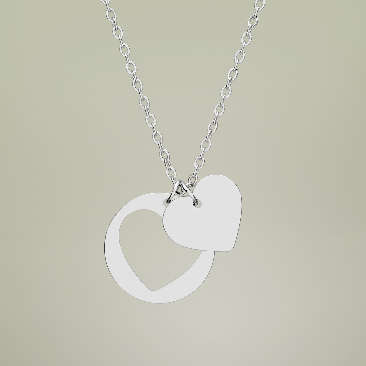 Personalized Heart Cutout Necklace — alternate angle