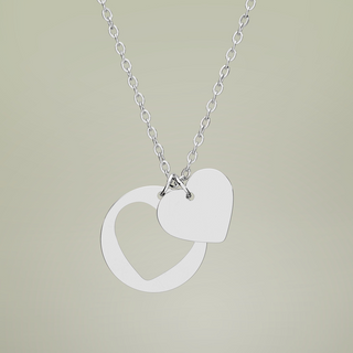 Personalized Heart Cutout Necklace — alternate angle