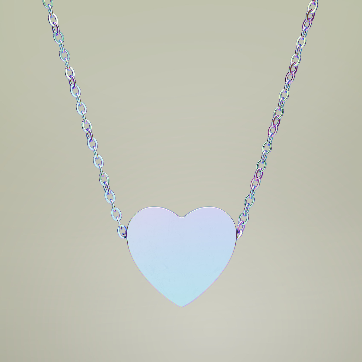 Personalized Engraved Heart Necklace — close product view