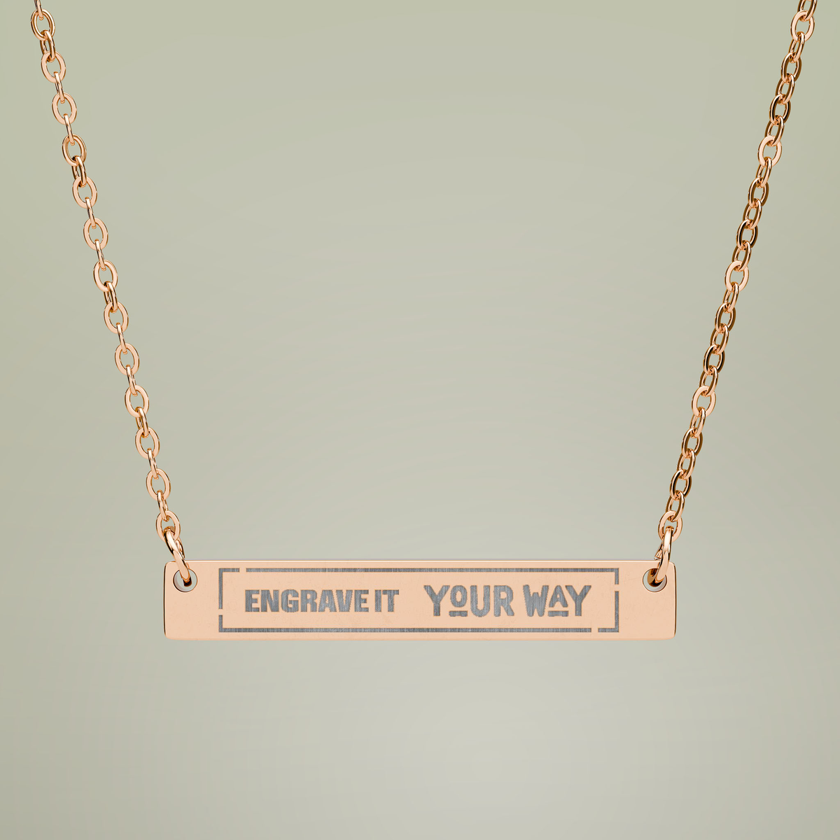 Engravable Horizontal Bar Necklace — alternate product view