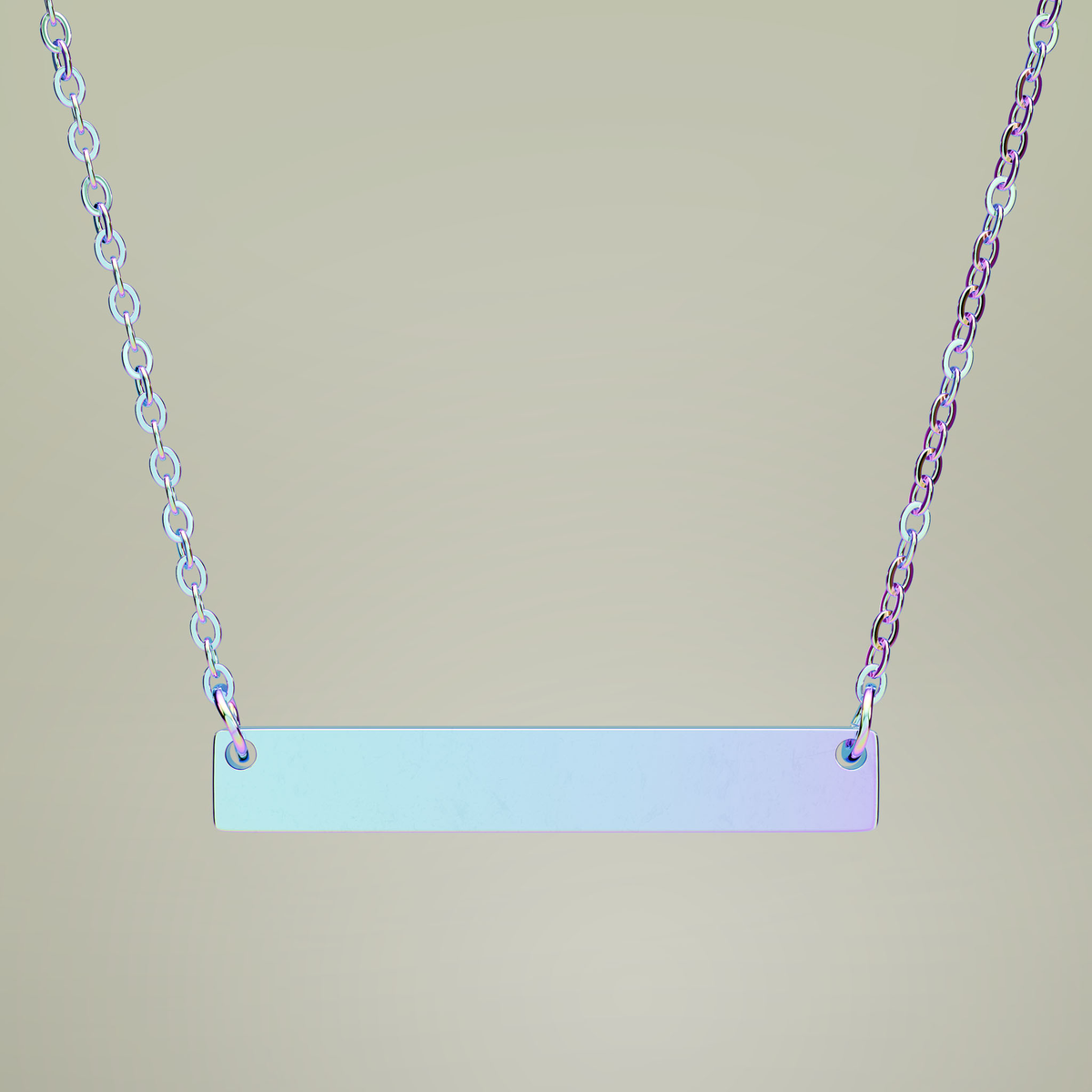 Engravable Horizontal Bar Necklace — close product view