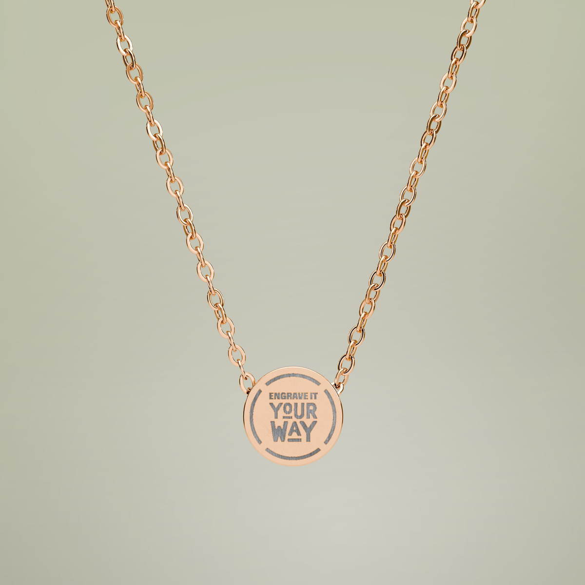 Mini Engraved Circle Necklace — alternate product view