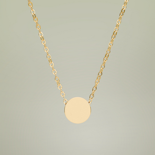 Mini Engraved Circle Necklace — alternate angle