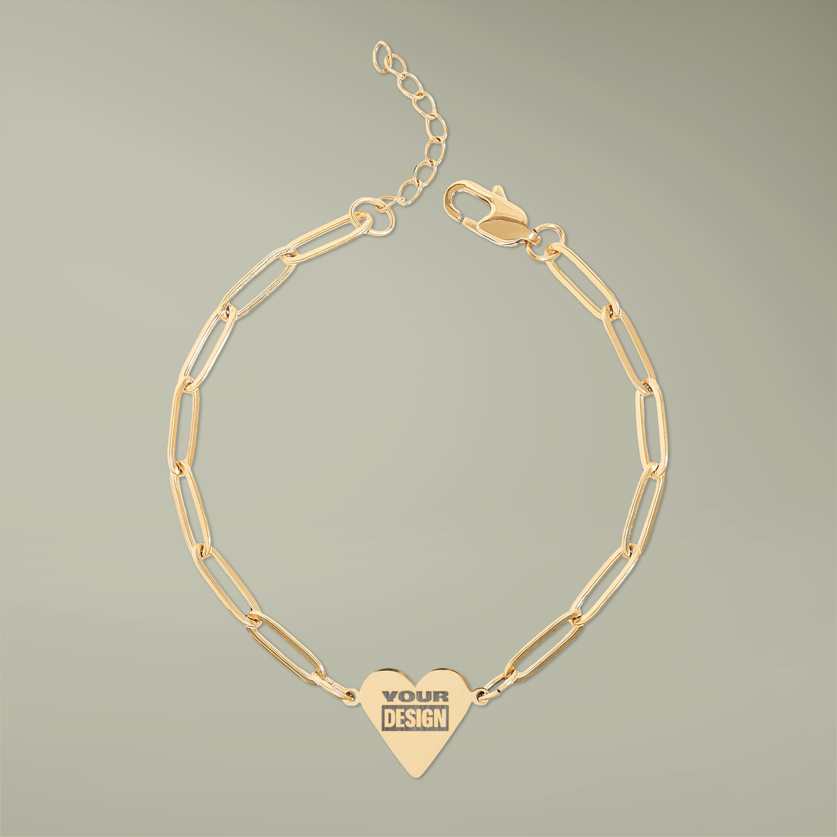 Engravable Paperclip Heart Bracelet — alternate product view