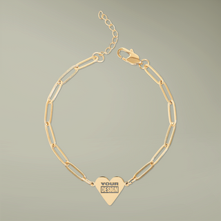 Engravable Paperclip Heart Bracelet — alternate product view
