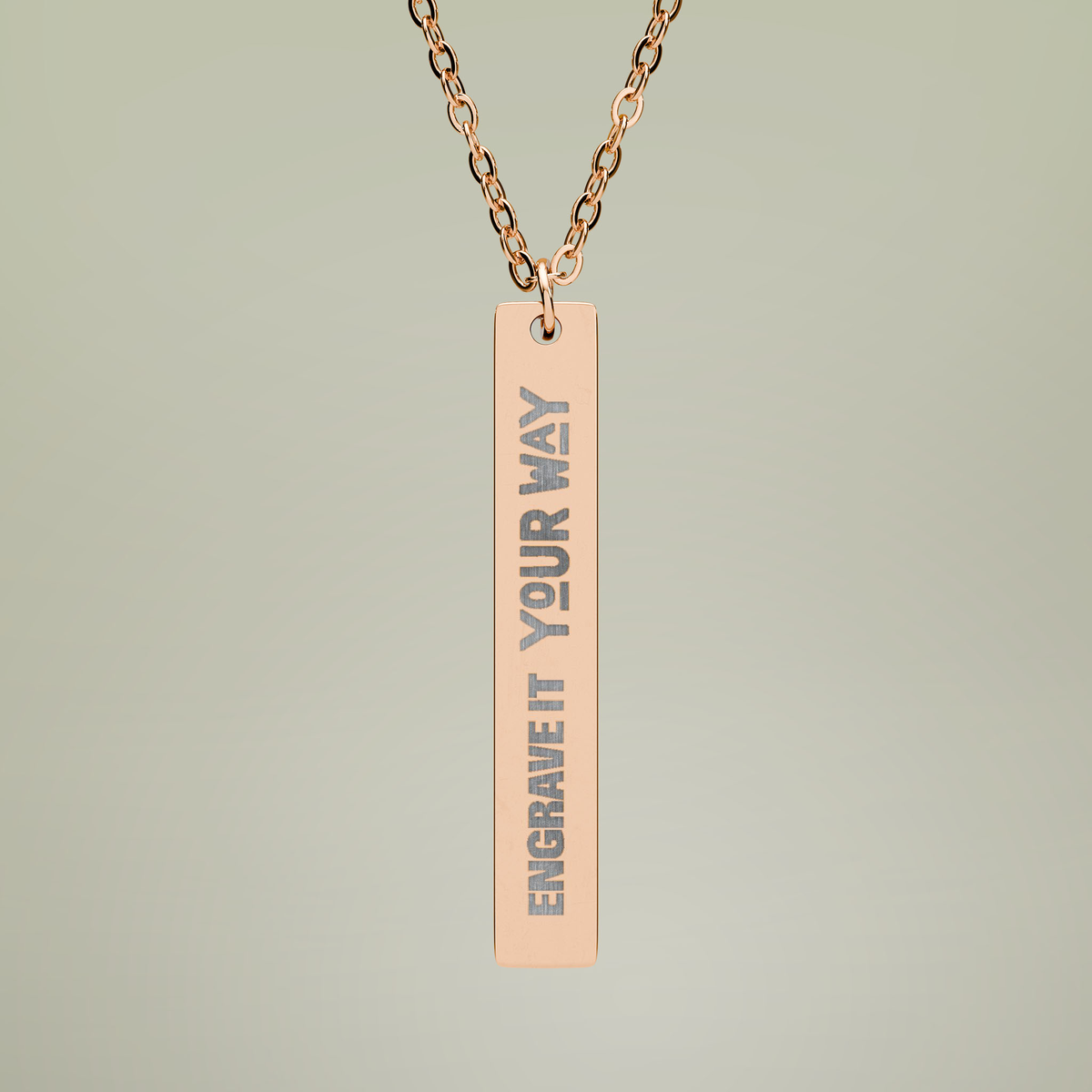 Engravable Vertical Bar Necklace — alternate product view