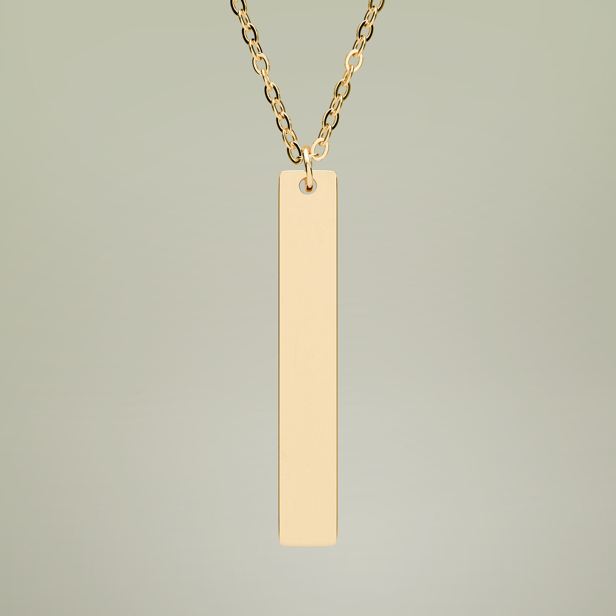 Engravable Vertical Bar Necklace — detailed pendant view