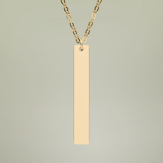 Engravable Vertical Bar Necklace — detailed pendant view