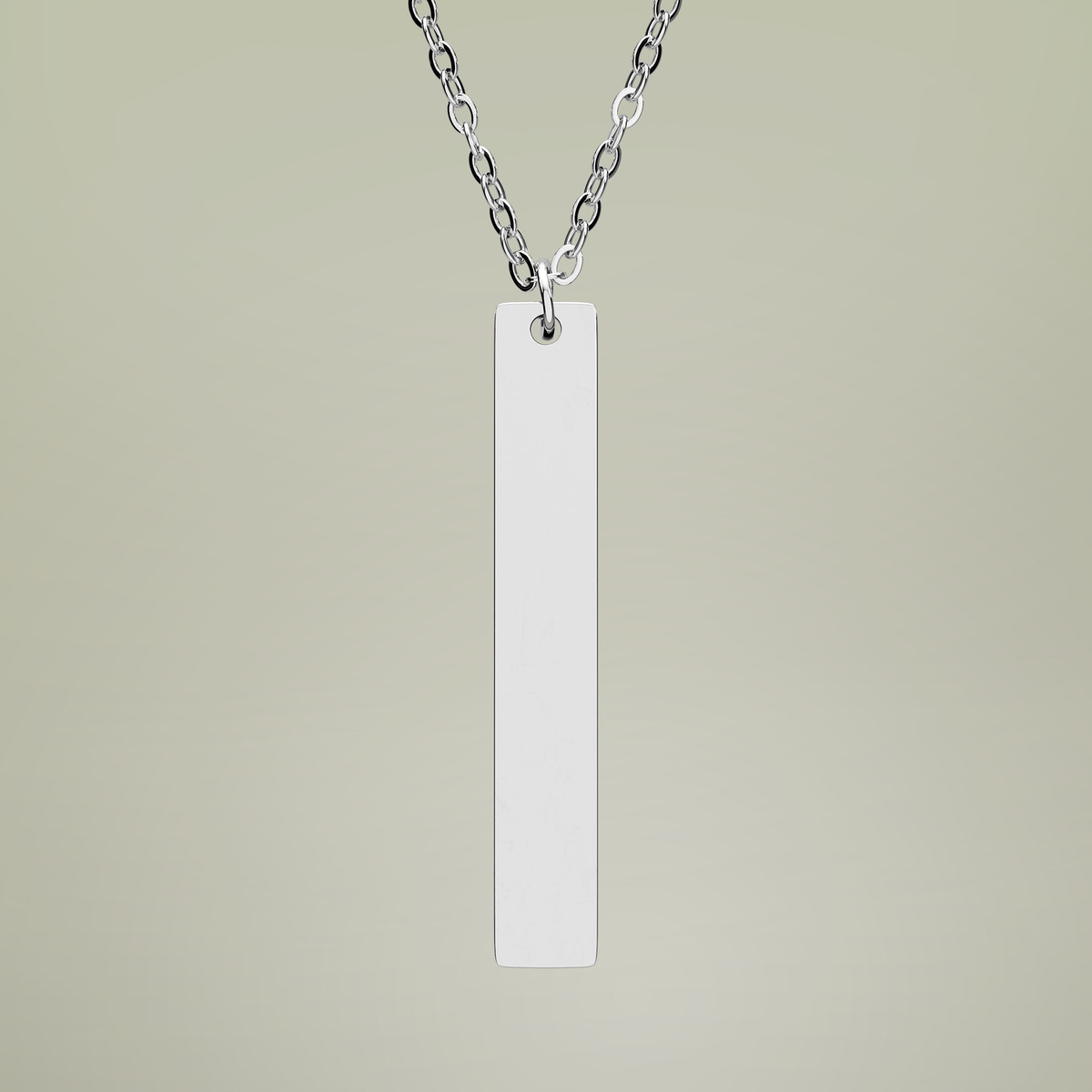 Engravable Vertical Bar Necklace — alternate angle
