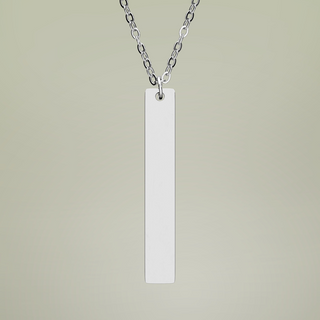 Engravable Vertical Bar Necklace — alternate angle