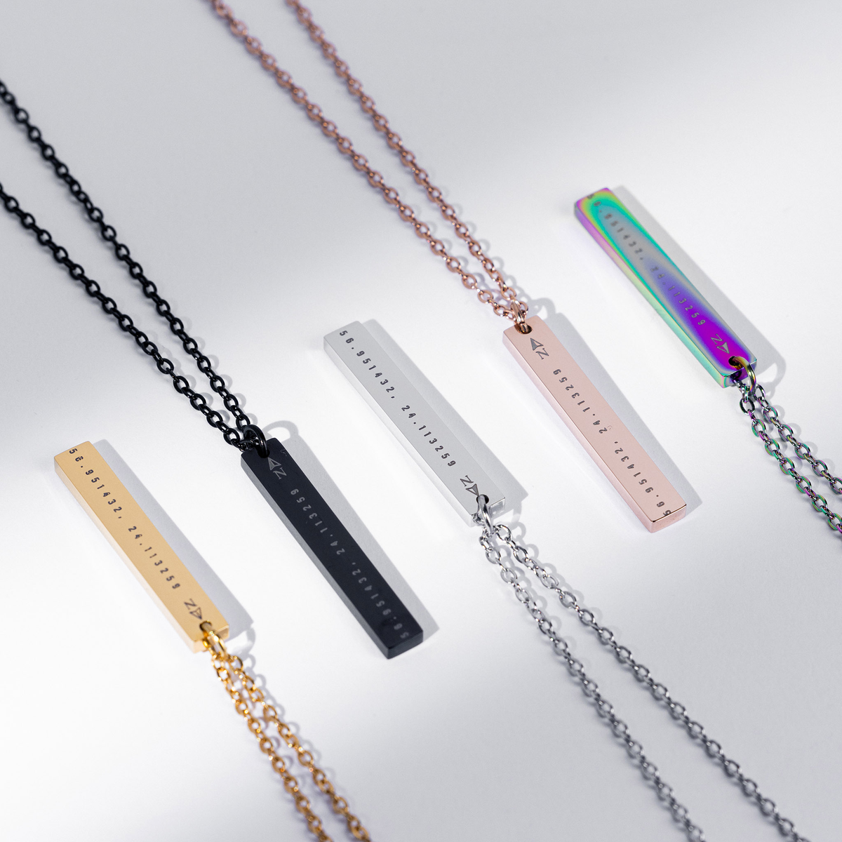 Engravable Vertical Bar Necklace — close product view